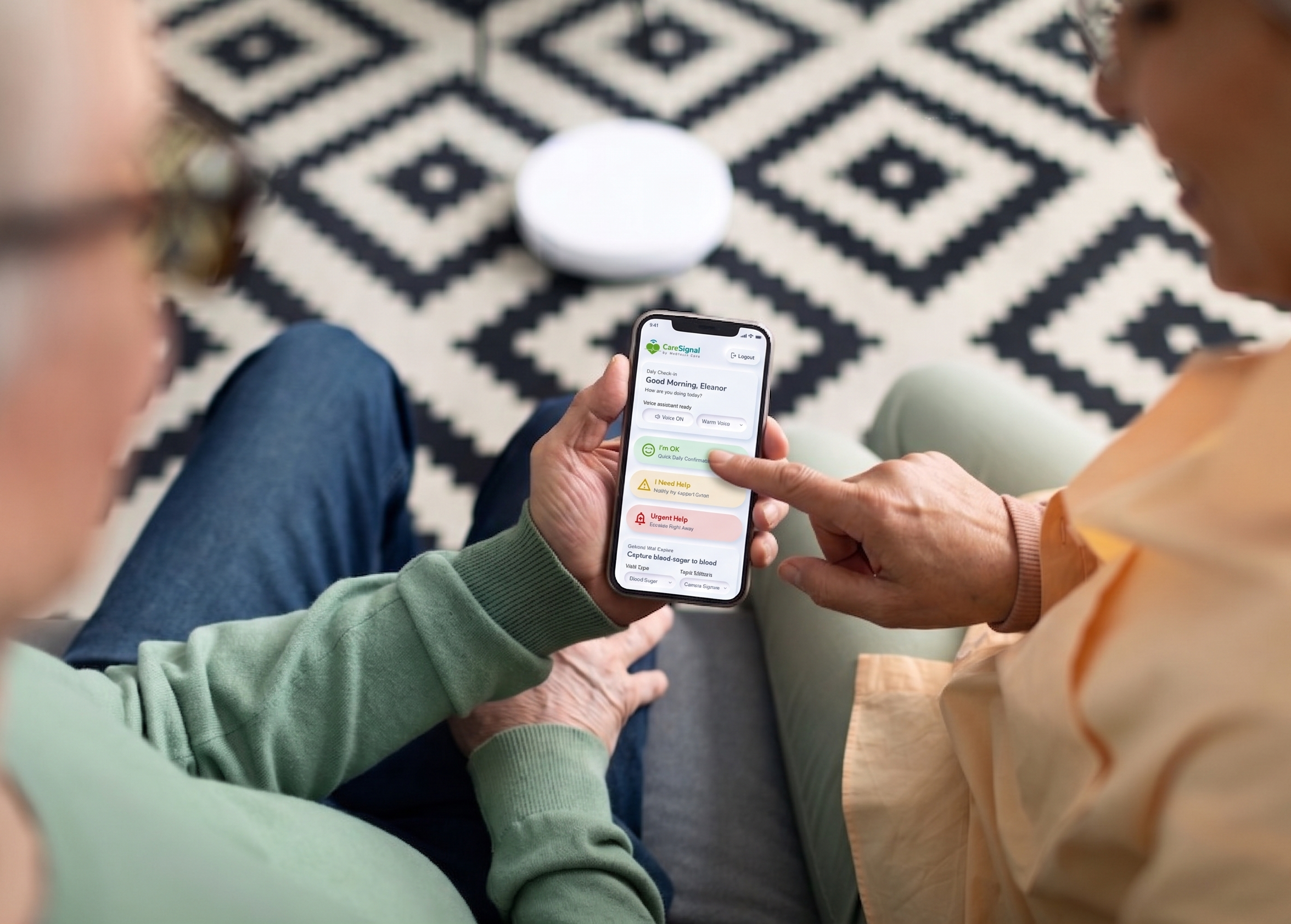 CareSignal check-in interface